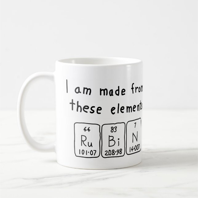 Rubin periodic table name mug (Left)