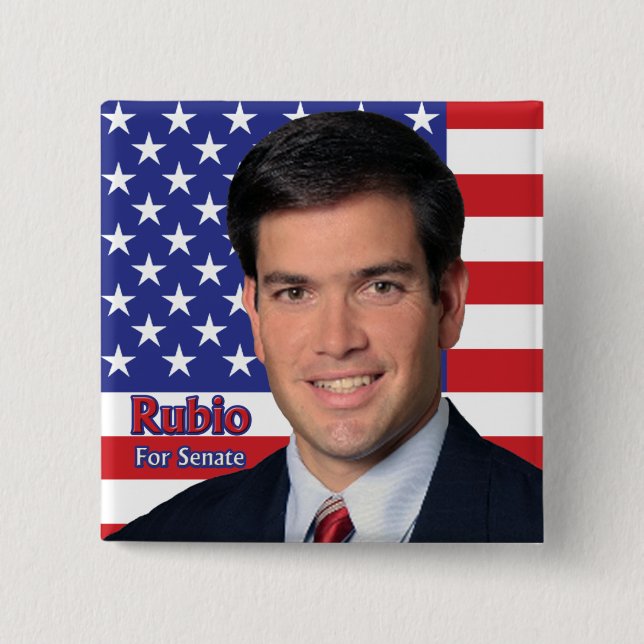 Rubio For Senate 2 Inch Square Button (Front)