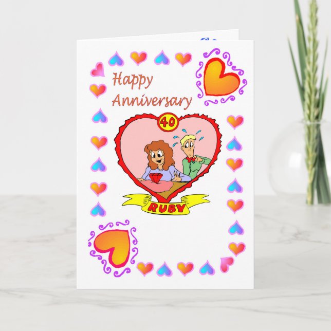 Rubis de carte quarantième d'anniversaire (Devant)