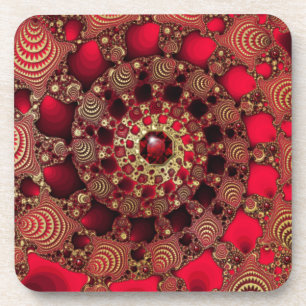Rubis et dessous de verre de liège d'or