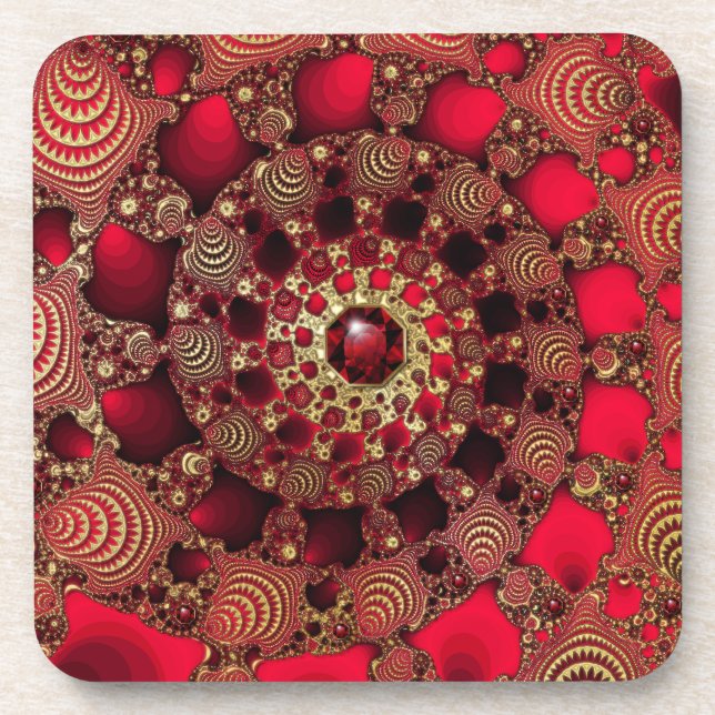 Rubis et dessous de verre de liège d'or (Devant)
