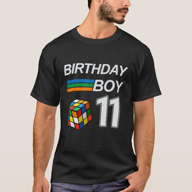 Rubixk Cube Speed Cubing Birthday Boy 11 Years Old T-Shirt (Front)