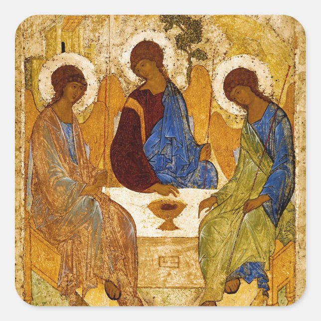 Rublev Trinity at the Table Square Sticker (Front)