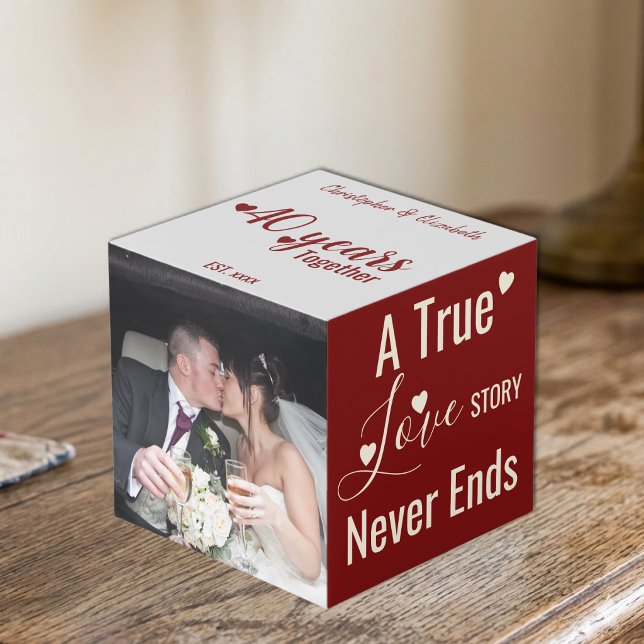 Ruby 40 years anniversary red grey photo cube (Creator Uploaded)