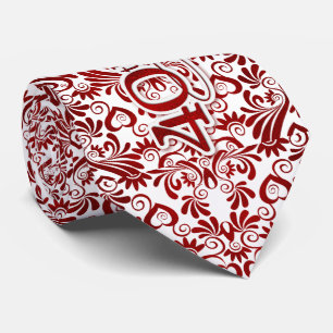 Ruby 40th Anniversary Faux Red Lead Swirls Tie
