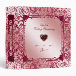 Ruby 40th Wedding Anniversary 1.5" Binder