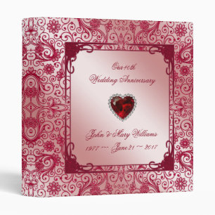 Ruby 40th Wedding Anniversary 1" Binder