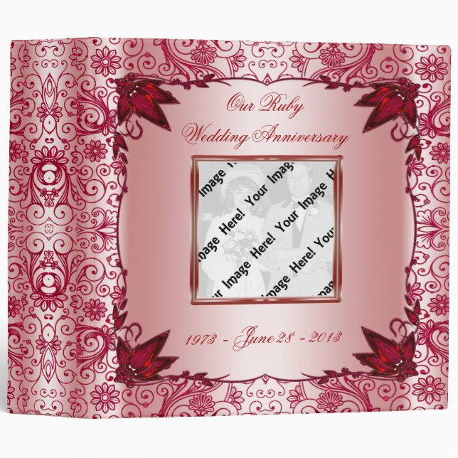 Ruby 40th Wedding Anniversary 2" Binder (Front/Spine)