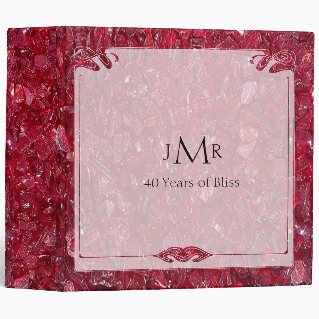 Ruby 40th Wedding Anniversary Binder (Front/Spine)