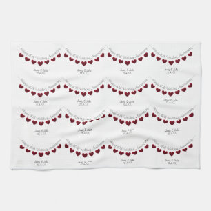 Ruby 40th wedding anniversary husband & wife kitchen towel