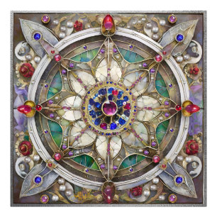 Ruby, Amethyst, Sapphire and, Pearl Mandala Photo Print