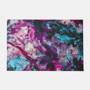 Ruby and Sapphire Crystal Geode Abstract Doormat