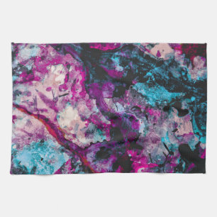 Ruby and Sapphire Crystal Geode Abstract Kitchen Towel