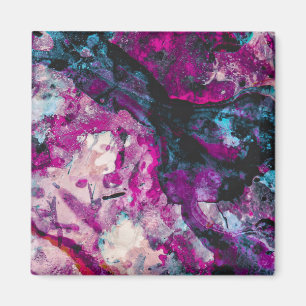 Ruby and Sapphire Crystal Geode Abstract Magnet