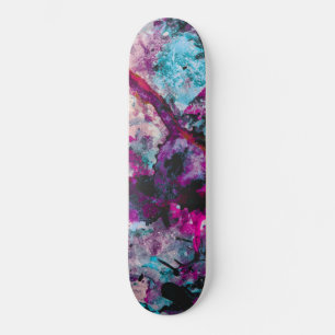 Ruby and Sapphire Crystal Geode Abstract Skateboard