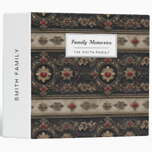 Ruby Baroque Gothic Elegance Pattern Binder