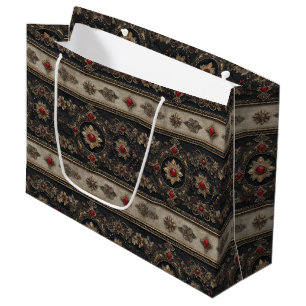 Ruby Baroque Gothic Elegance Pattern Large Gift Bag