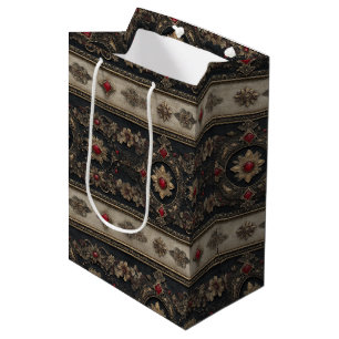 Ruby Baroque Gothic Elegance Pattern Medium Gift Bag