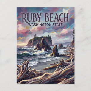 Ruby Beach USA Postcard