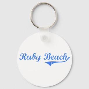 Ruby Beach Washington Classic Design Keychain