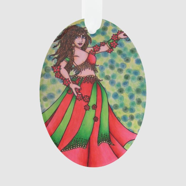 Ruby Belly Dancer Ornament (Front)