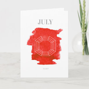 Ruby Birthstone July Birthday Card