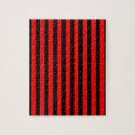 Ruby Black Jigsaw Puzzle<br><div class="desc">Ruby Black is a simple design of black and red stripes that suits all occasions and items. This image is available on a variety of other products,  just click the link below the photo near 'About this Design'.</div>