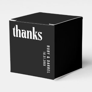 Ruby Black Modern Wedding Favor Box