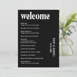 Ruby Black Modern Wedding Program