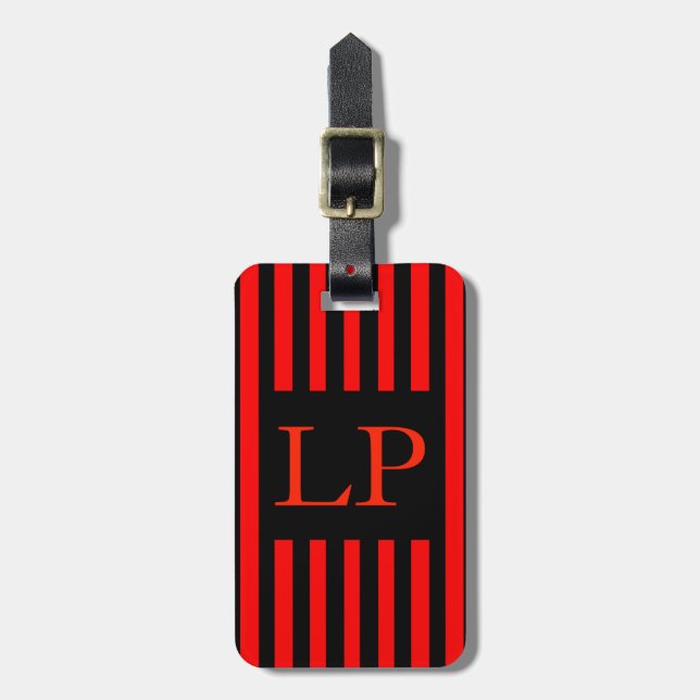 Ruby Black Personalized Luggage Tag (Front Vertical)