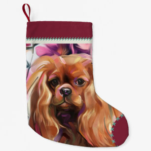 Ruby Cavalier Christmas Stocking   red turquoise