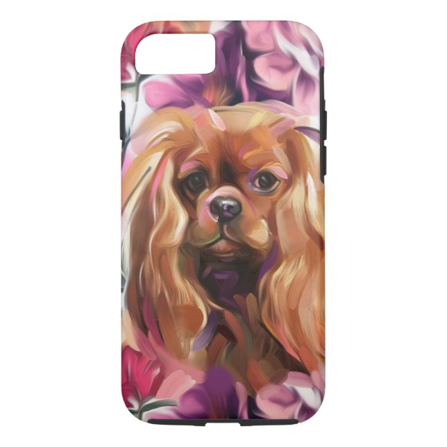 'Ruby' Cavalier dog art phone case (Back)