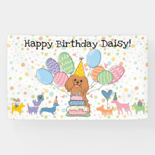 Ruby Cavalier King Charles Spaniel Birthday Banner