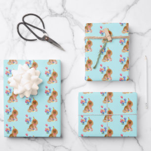 Ruby Cavalier King Charles Spaniel Birthday   Wrapping Paper Sheet