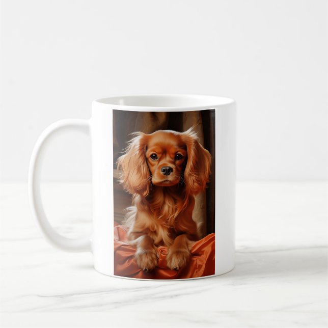 Ruby Cavalier King Charles Spaniel Coffee Mug (Left)