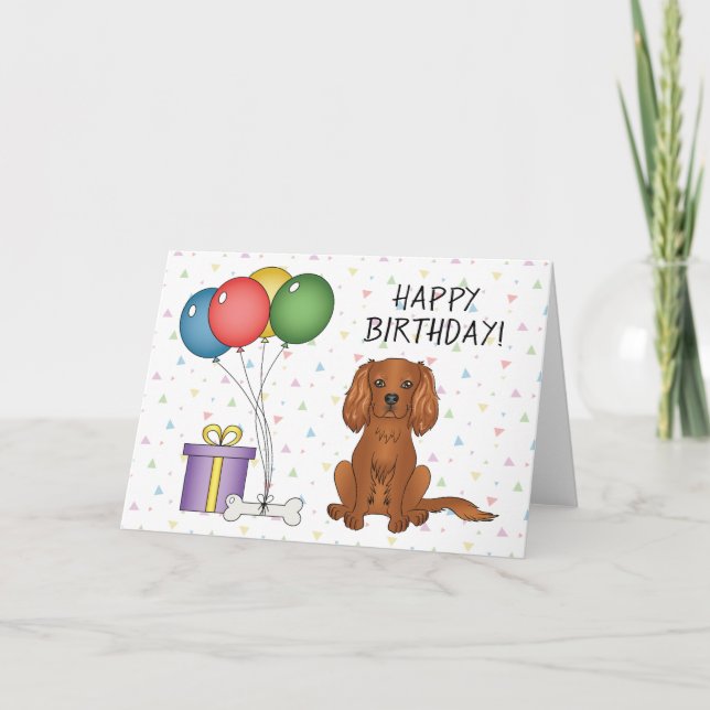 Ruby Cavalier King Charles Spaniel Dog - Birthday Card (Front)