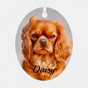 Ruby Cavalier King Charles Spaniel Dog Metal Ornament