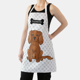 Ruby Cavalier King Charles Spaniel Dog & Name Apron