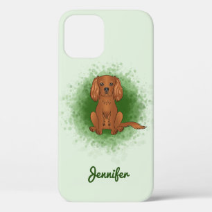 Ruby Cavalier King Charles Spaniel Dog On Green iPhone 12 Case