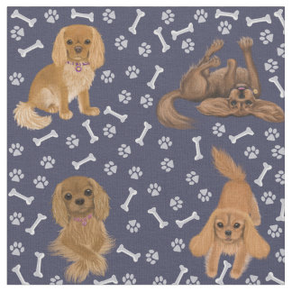 Ruby Cavalier King Charles Spaniel Fabric