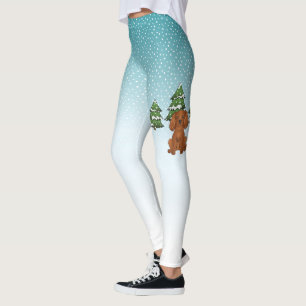 Ruby Cavalier King Charles Spaniel In Winter Leggings