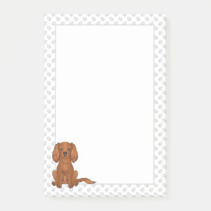 Ruby Cavalier King Charles Spaniel & Paws Post-it Notes