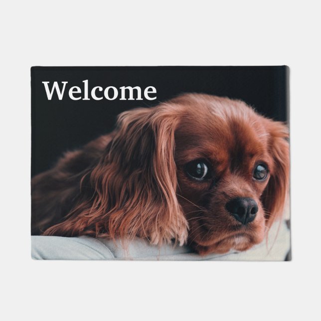 Ruby Cavalier King Charles Spaniel Puppy Dog Doormat (Front)