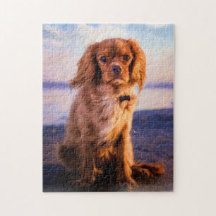 Ruby Cavalier King Charles Spaniel Puppy Dog Jigsaw Puzzle