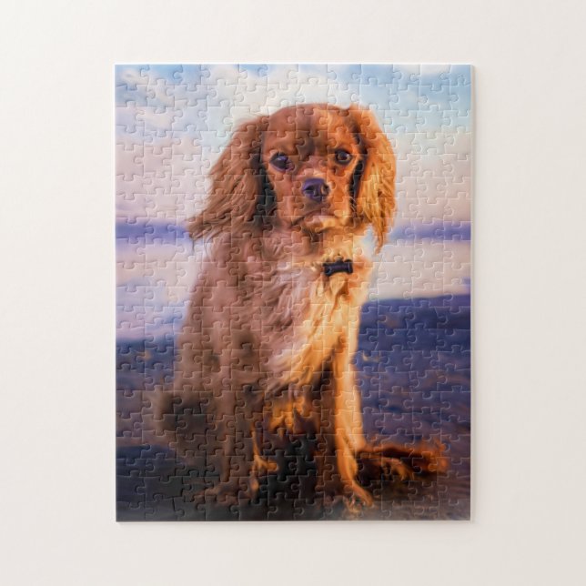 Ruby Cavalier King Charles Spaniel Puppy Dog Jigsaw Puzzle (Vertical)