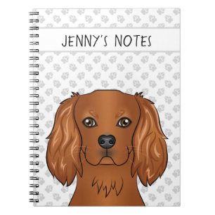 Ruby Cavalier King Charles Spaniel & Text Notebook
