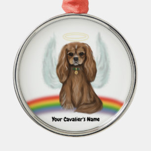 Ruby Cavalier Pet Loss Ornament- Customizable Metal Ornament