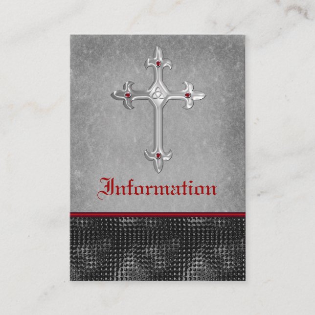 Ruby Celtic Cross Red, Black, Grey Enclosure Card (Front)