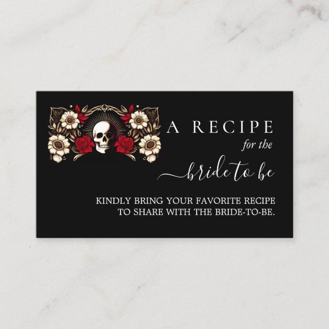 Ruby Claret White Heart Red Black Bridal Shower Enclosure Card (Front)