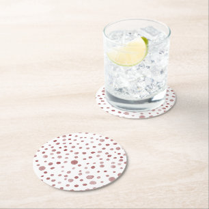 Ruby Confetti Watercolor Dots Paper Coaster